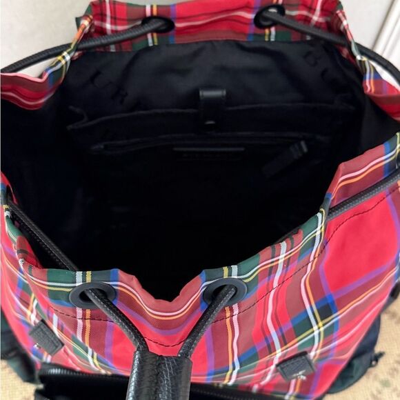 Vintage Burberry patchwork tartan rucksack backpack with leather details NWOT - Picture 5 of 16